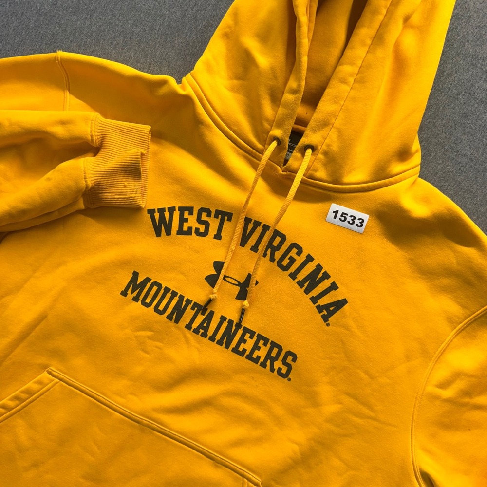 Under Armour West Virginia Mountaineers Hoodie Yellow WVU Pullover Medium